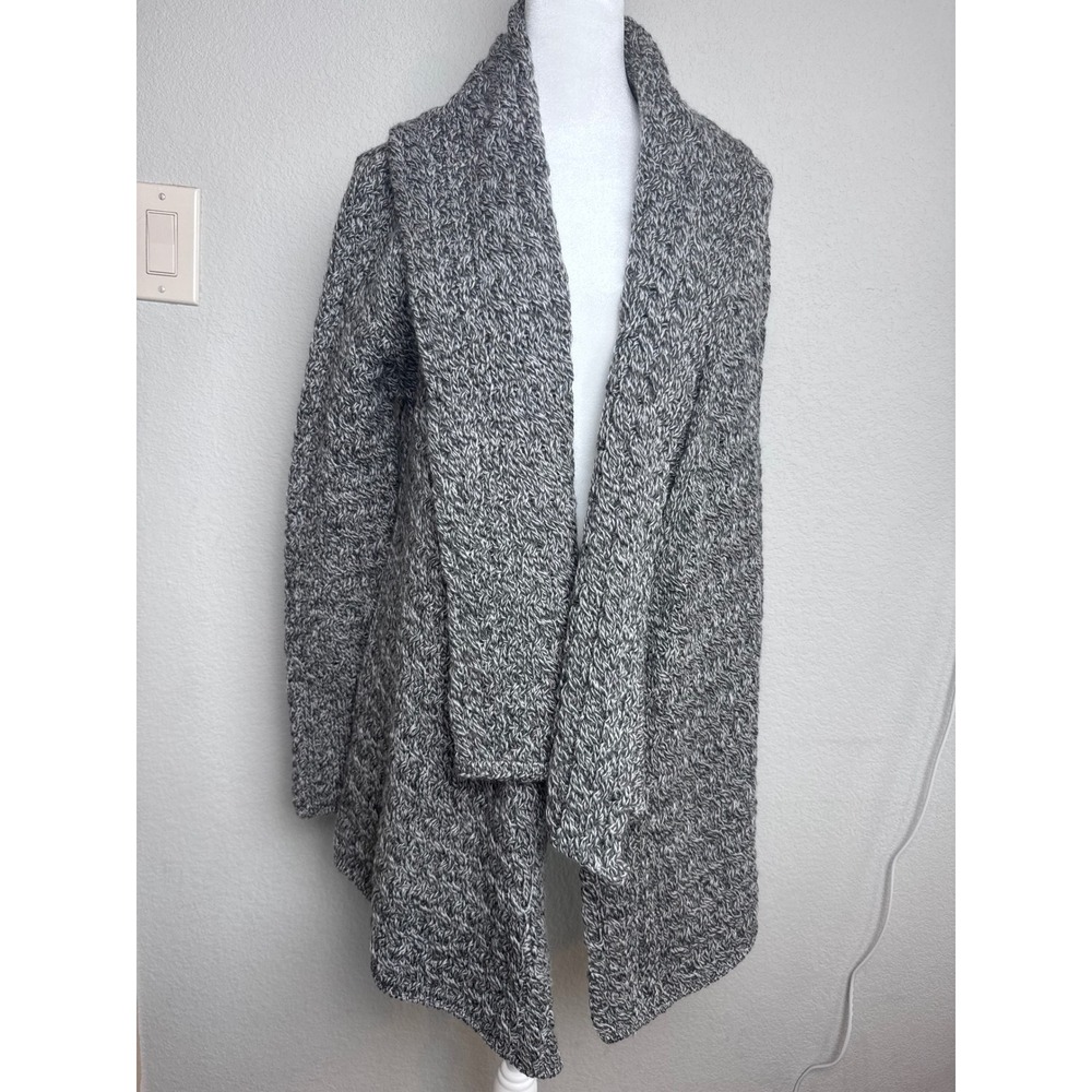 Irelands Eye Glenross Waterfall Cardigan Charcoal Marl Grey Knit Ireland M NEW